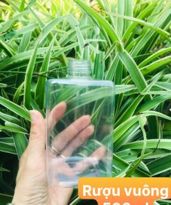 Chai nhựa Zamio vuông đựng rượu 500ml