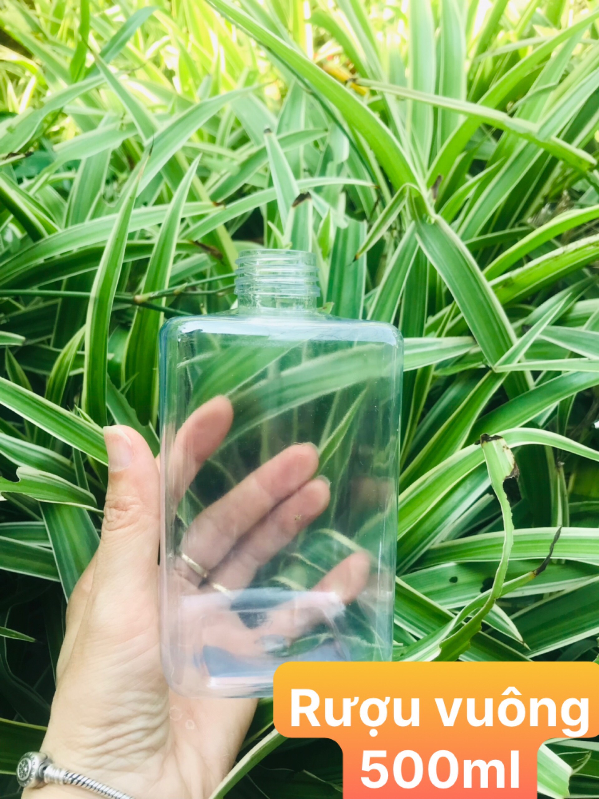 Chai nhựa Zamio vuông đựng rượu 500ml